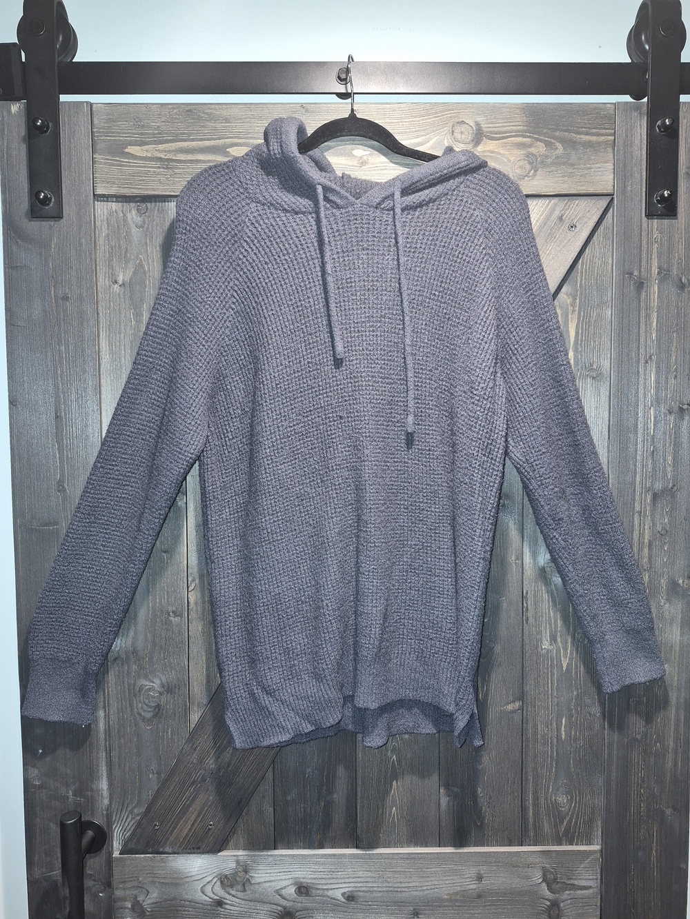 Maurices Women's Dark Gray Knit Hooded Sweater
